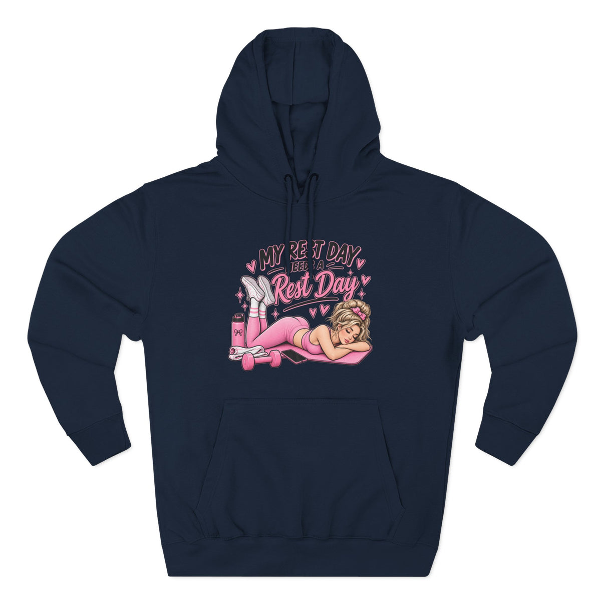 My Rest Day Needs a Rest Day - Relaxation Hoodie, Cozy Lounge Sweater (Front Printed)