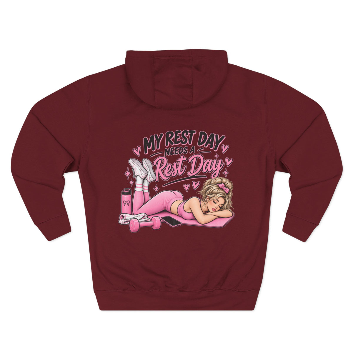 My Rest Day Needs a Rest Day Hoodie - Relaxation Fitness Pin Up Sweater (Back Print)