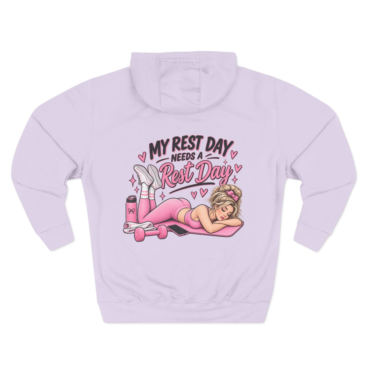 My Rest Day Needs a Rest Day Hoodie -  Relaxation Fitness Pin Up Sweater (Back Print)