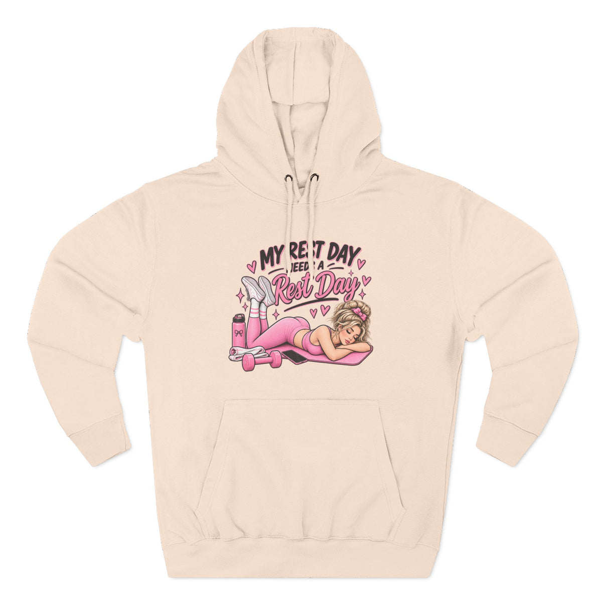 My Rest Day Needs a Rest Day - Relaxation Hoodie, Cozy Lounge Sweater (Front Printed)