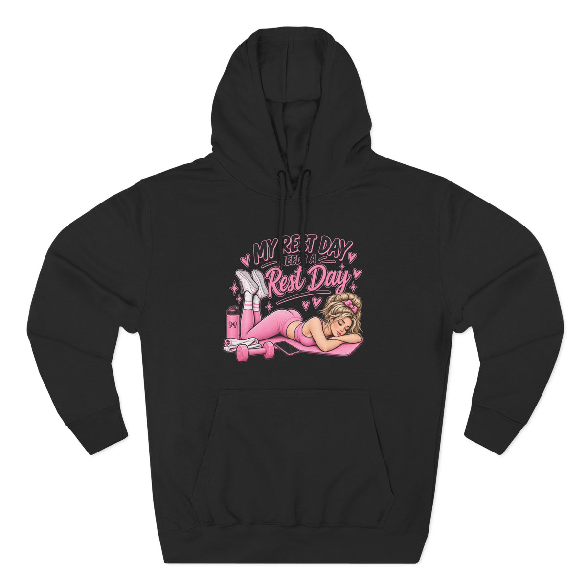 My Rest Day Needs a Rest Day - Relaxation Hoodie, Cozy Lounge Sweater (Front Printed)