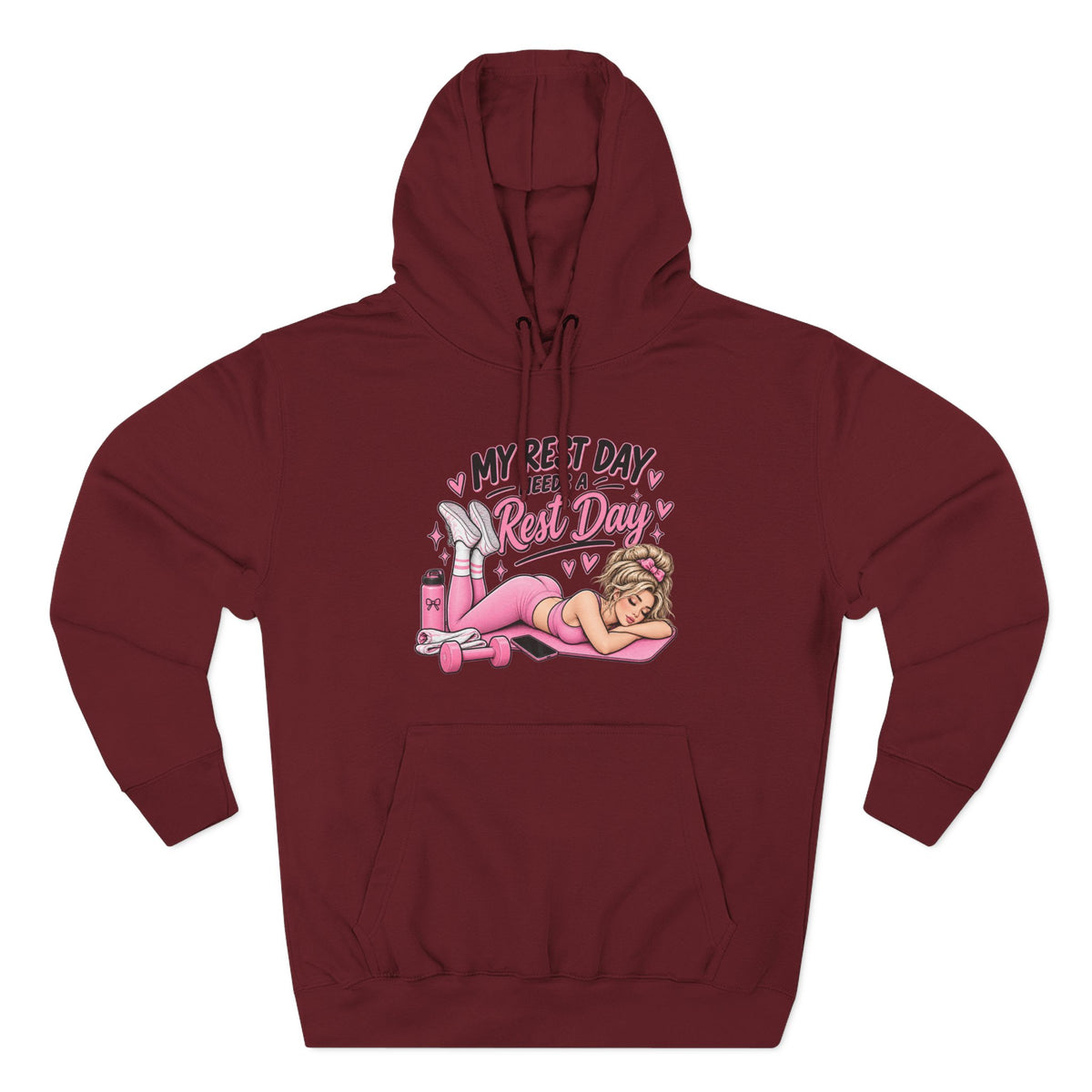 My Rest Day Needs a Rest Day - Relaxation Hoodie, Cozy Lounge Sweater (Front Printed)