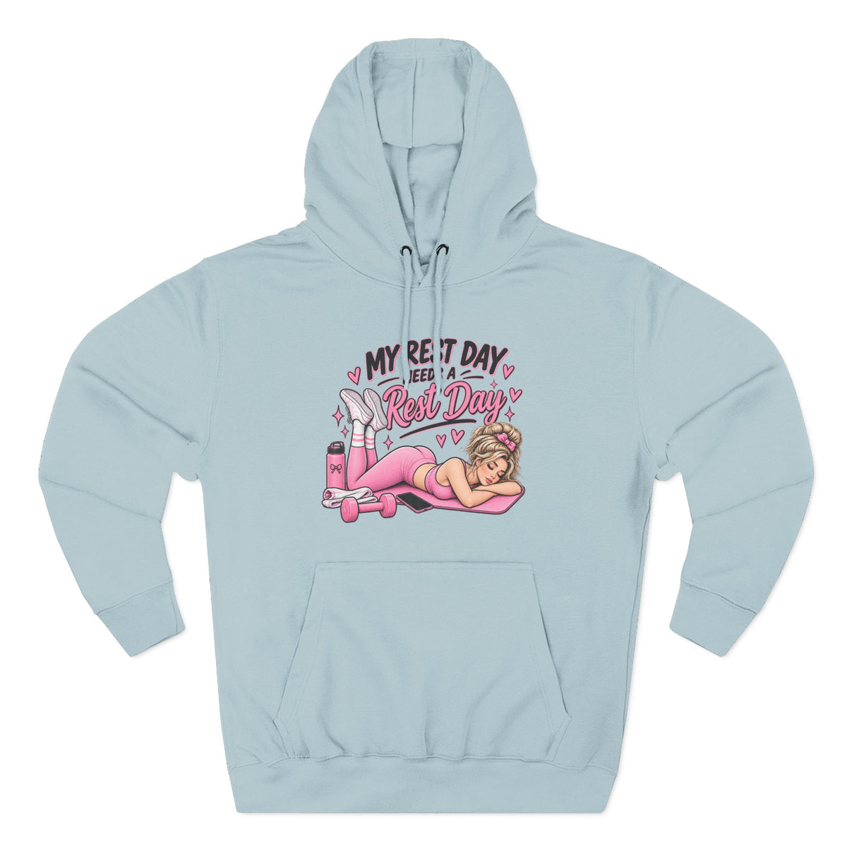 My Rest Day Needs a Rest Day - Relaxation Hoodie, Cozy Lounge Sweater (Front Printed)