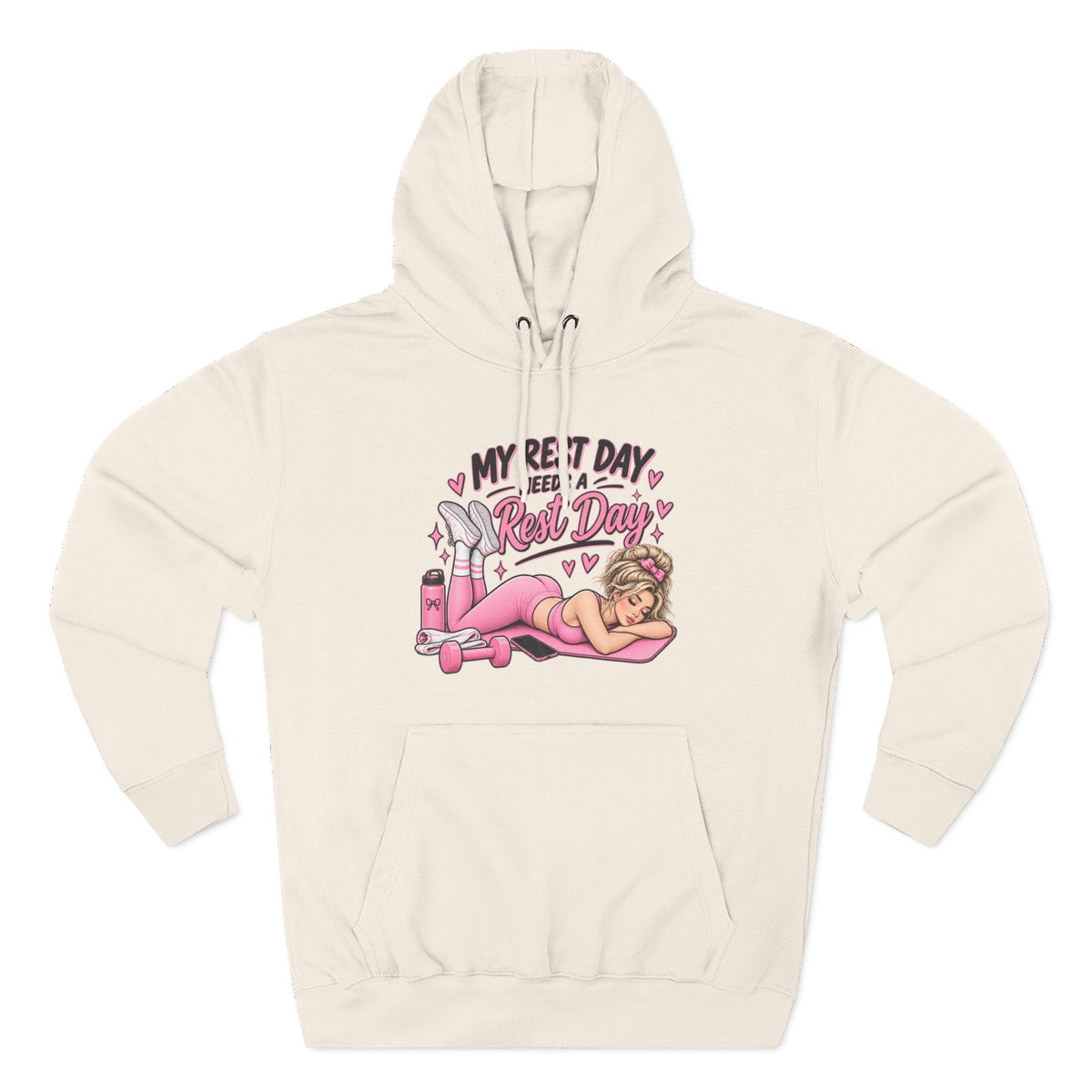 My Rest Day Needs a Rest Day - Relaxation Hoodie, Cozy Lounge Sweater (Front Printed)