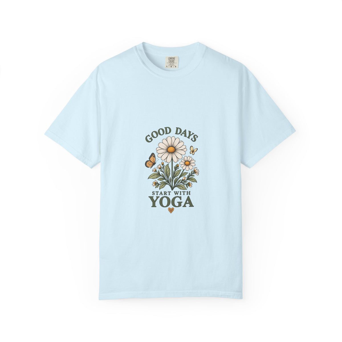 Good Days Start With Yoga T-shirt | Daisy Flower & Butterfly Yoga Shirt