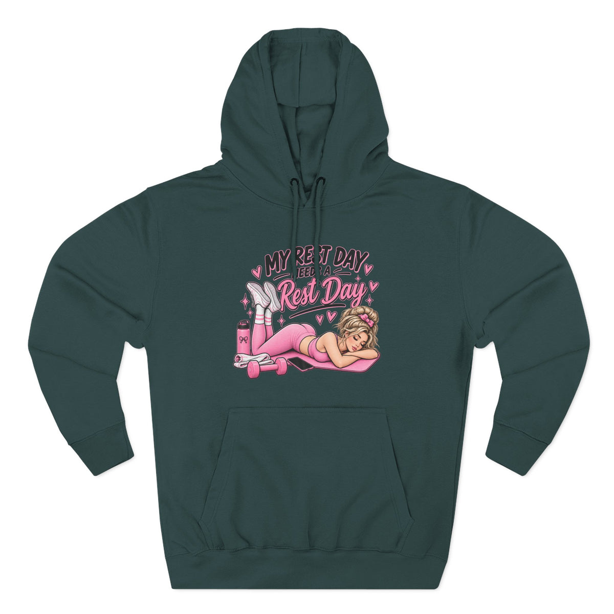 My Rest Day Needs a Rest Day - Relaxation Hoodie, Cozy Lounge Sweater (Front Printed)
