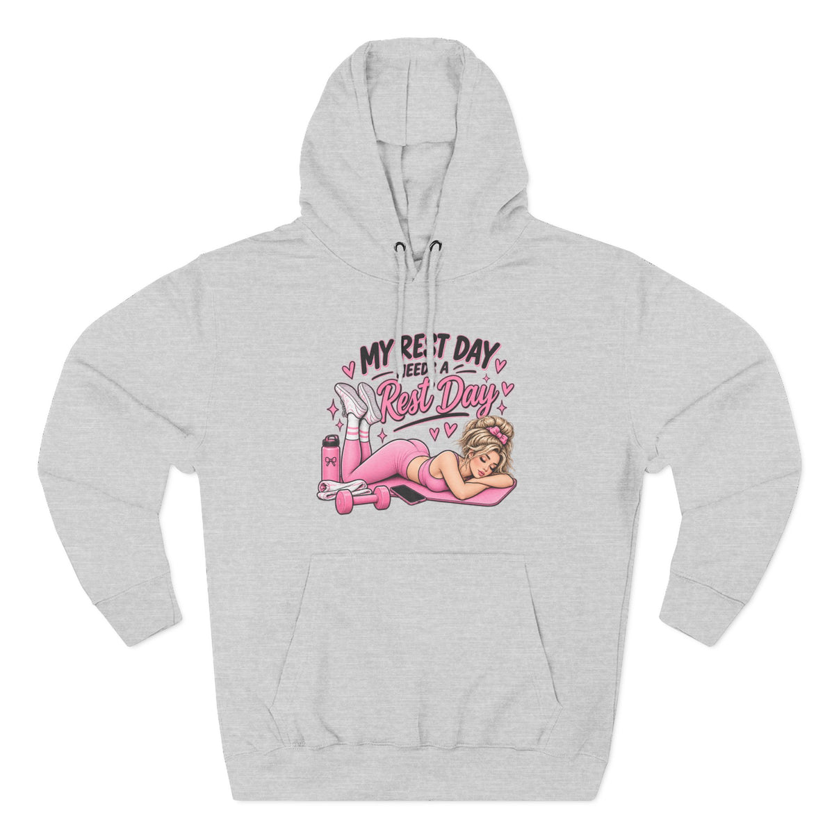 My Rest Day Needs a Rest Day - Relaxation Hoodie, Cozy Lounge Sweater (Front Printed)
