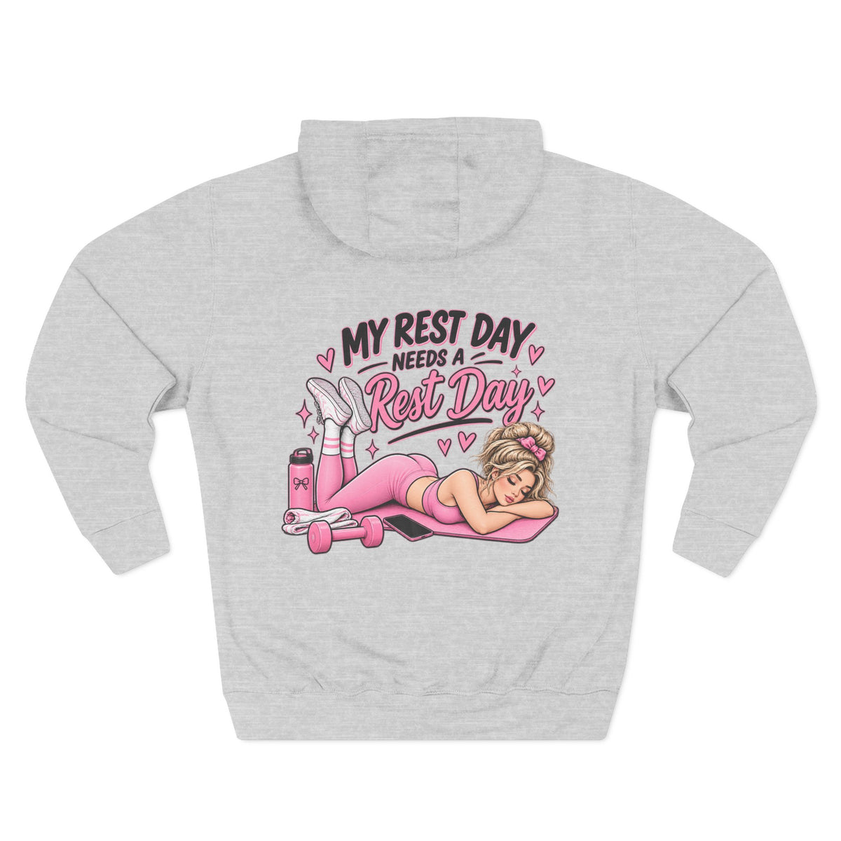 My Rest Day Needs a Rest Day Hoodie -  Relaxation Fitness Pin Up Sweater (Back Print)