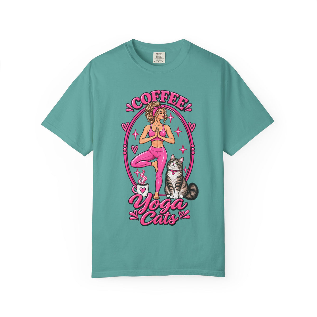 Coffee Yoga Cats T-shirt