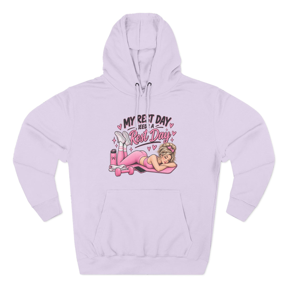 My Rest Day Needs a Rest Day - Relaxation Hoodie, Cozy Lounge Sweater (Front Printed)