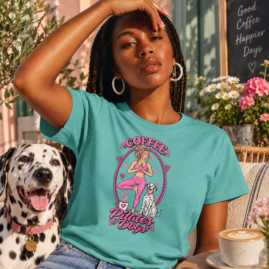 Coffee Pilates Dogs T-Shirt