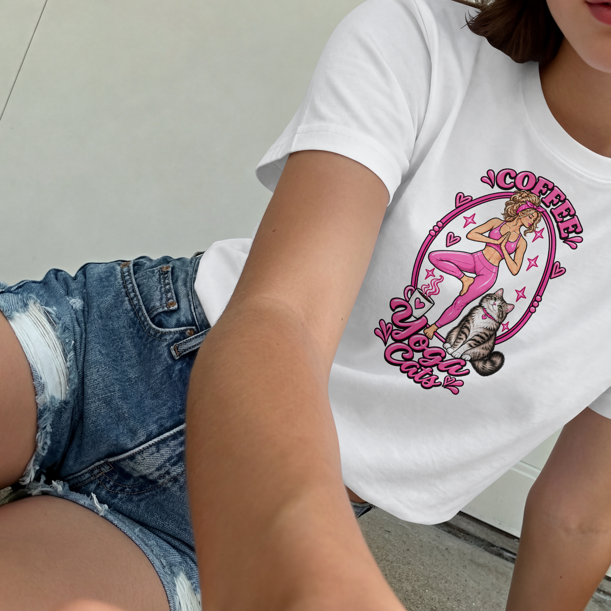 Coffee Yoga Cats T-shirt