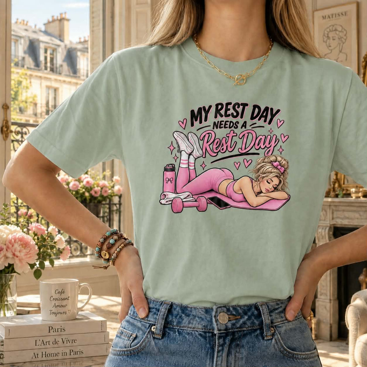 Rest Day Tee — "My Rest Day Needs a Rest Day" Workout Recovery T-Shirt