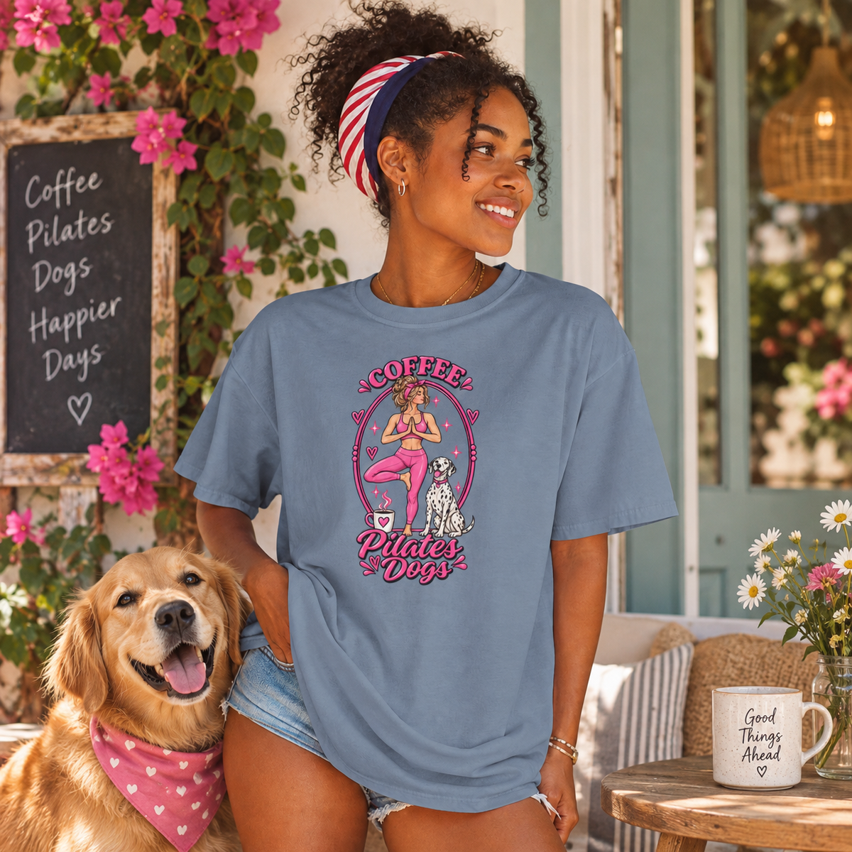 Coffee Pilates Dogs T-Shirt