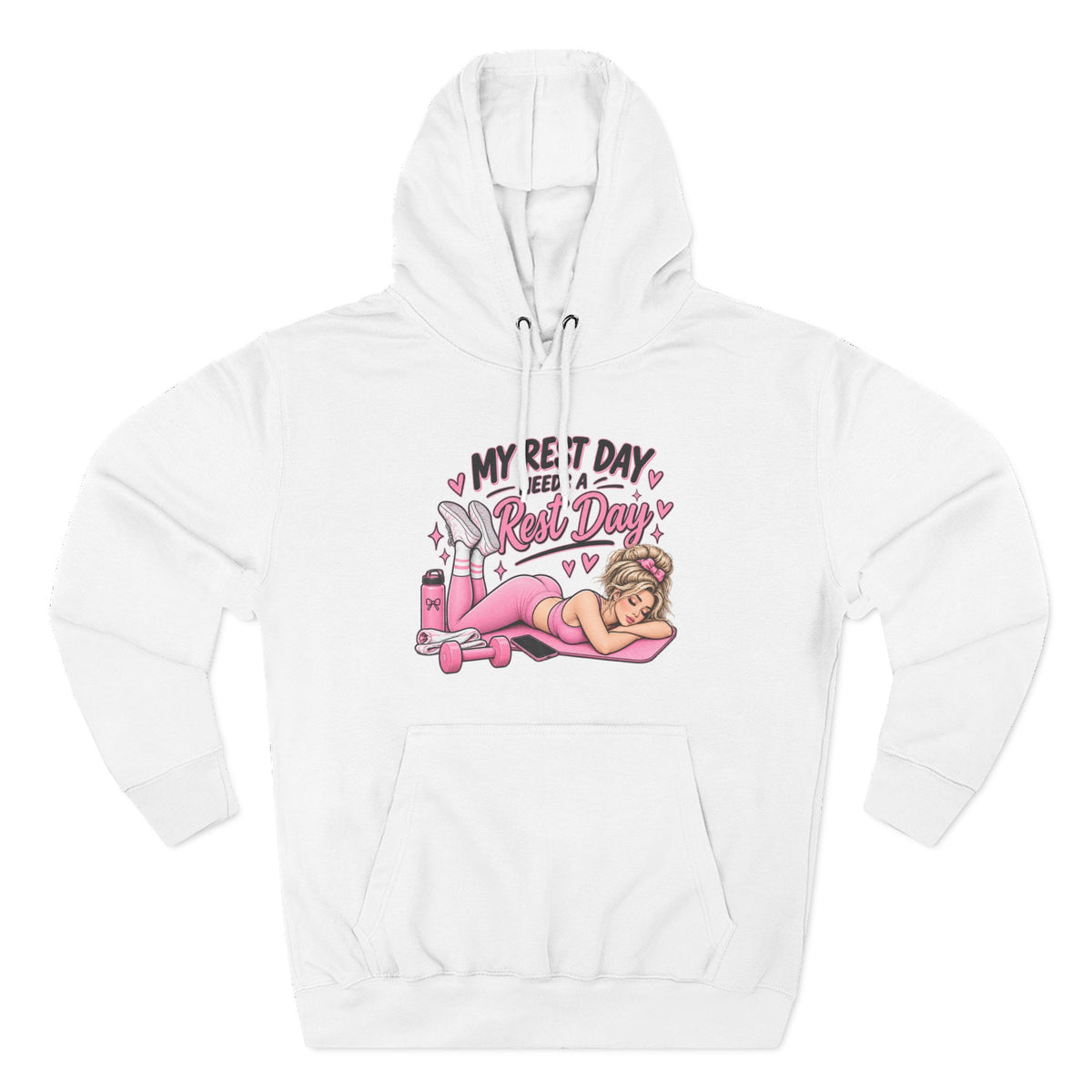 My Rest Day Needs a Rest Day - Relaxation Hoodie, Cozy Lounge Sweater (Front Printed)