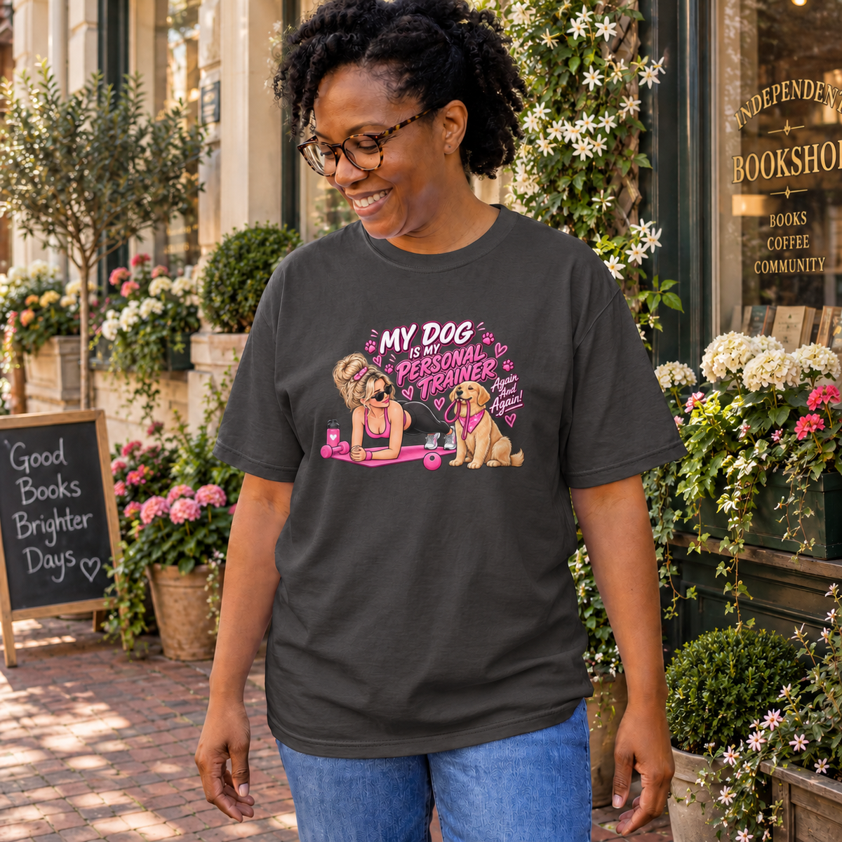 Dog Personal Trainer T-Shirt — "My Dog Is My Personal Trainer" Pet Fitness Tee