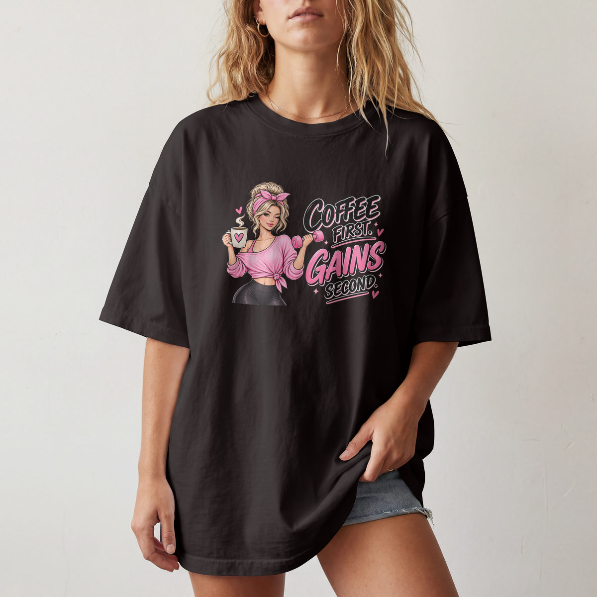 Coffee First, Gains Second T-Shirt