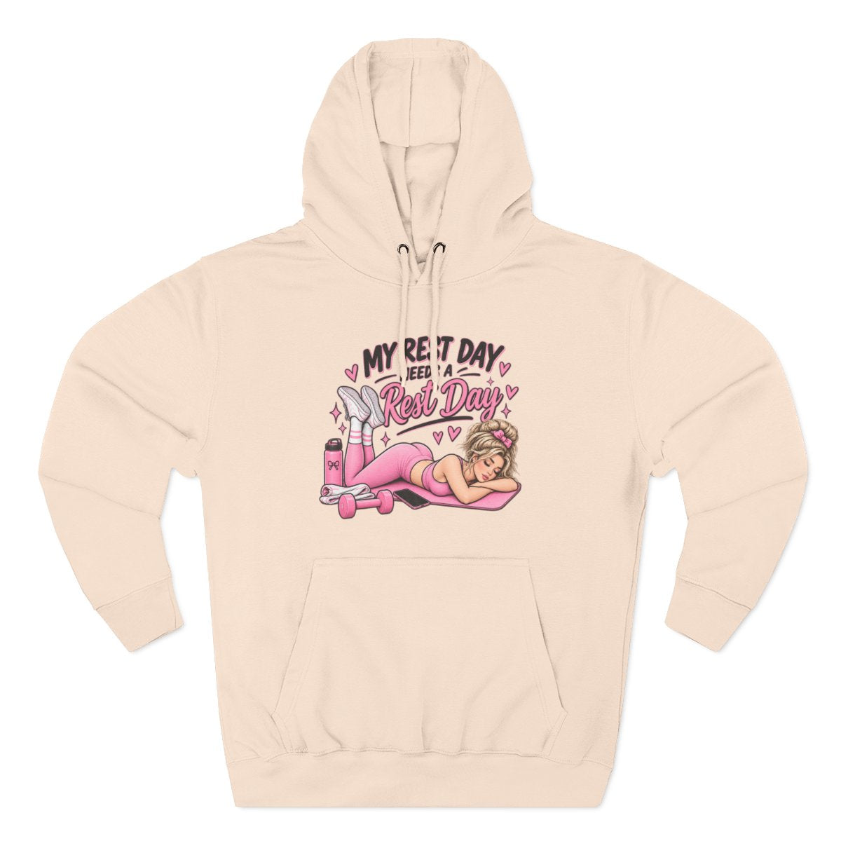 My Rest Day Needs a Rest Day - Relaxation Hoodie, Cozy Lounge Sweater (Front Printed)