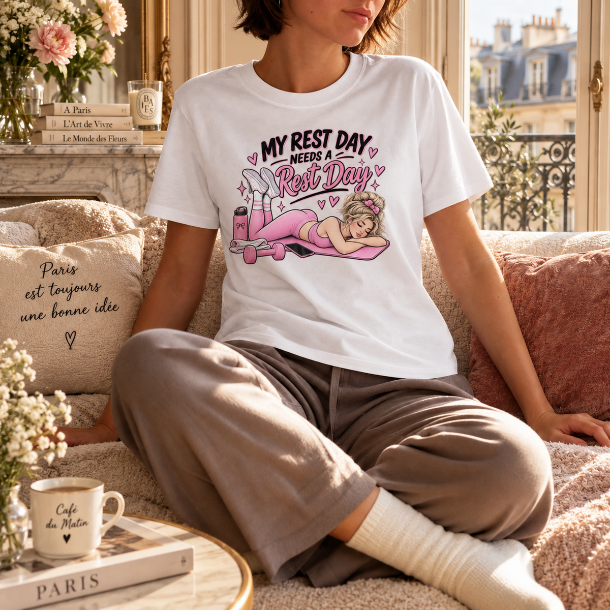 Dog Mom Yoga T-Shirt – "My Dog is My Therapist" Cute Pet Lover Tee