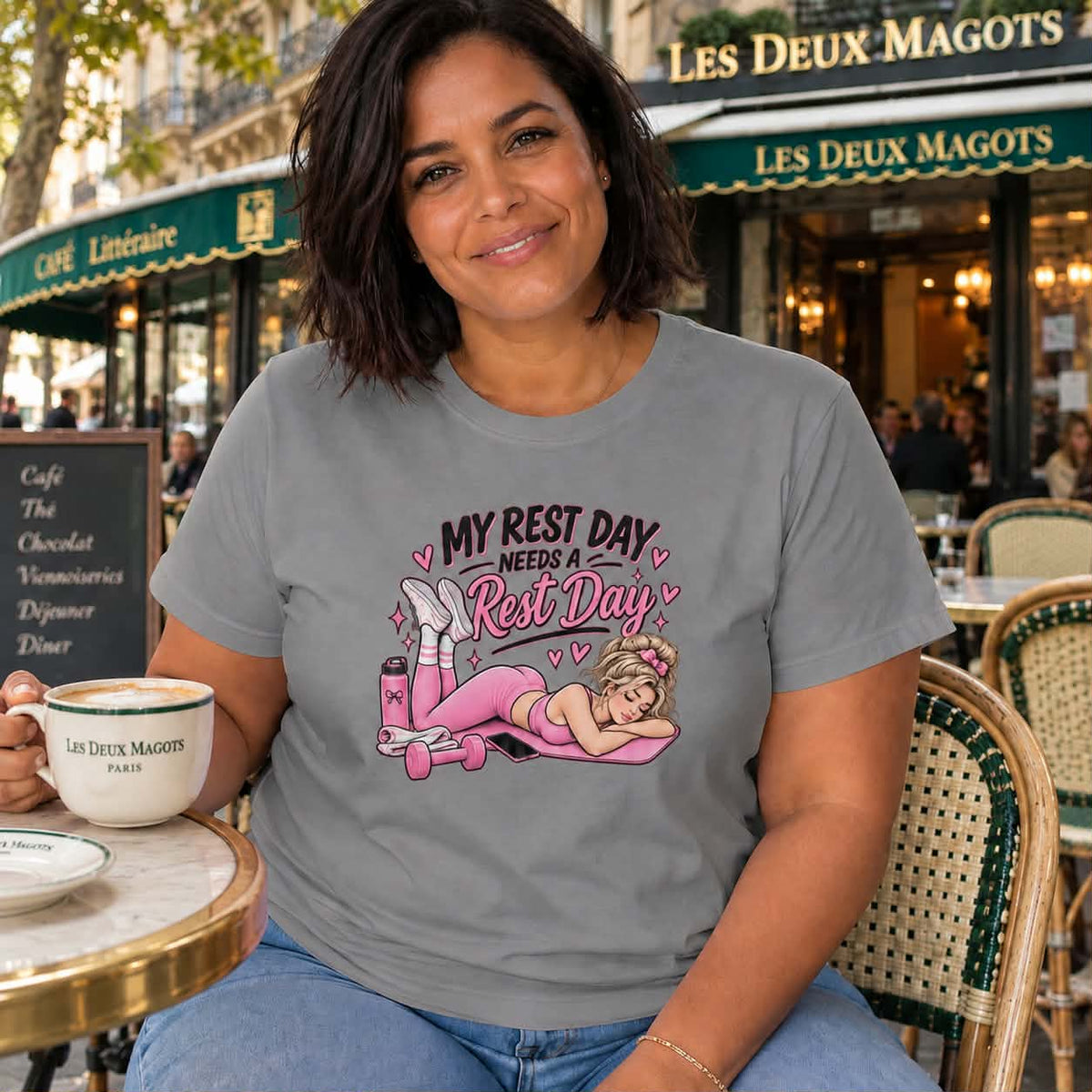 Rest Day Tee — "My Rest Day Needs a Rest Day" Workout Recovery T-Shirt