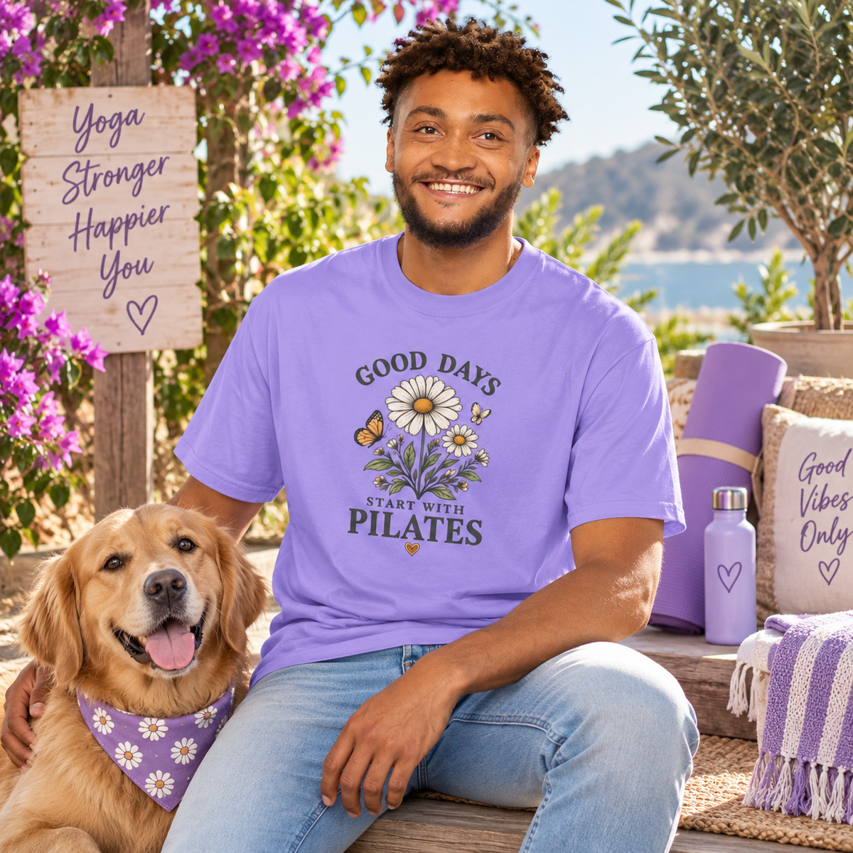 Good Days Start With Pilates Floral Fitness Tee  — Pilates Daisy T-Shirt
