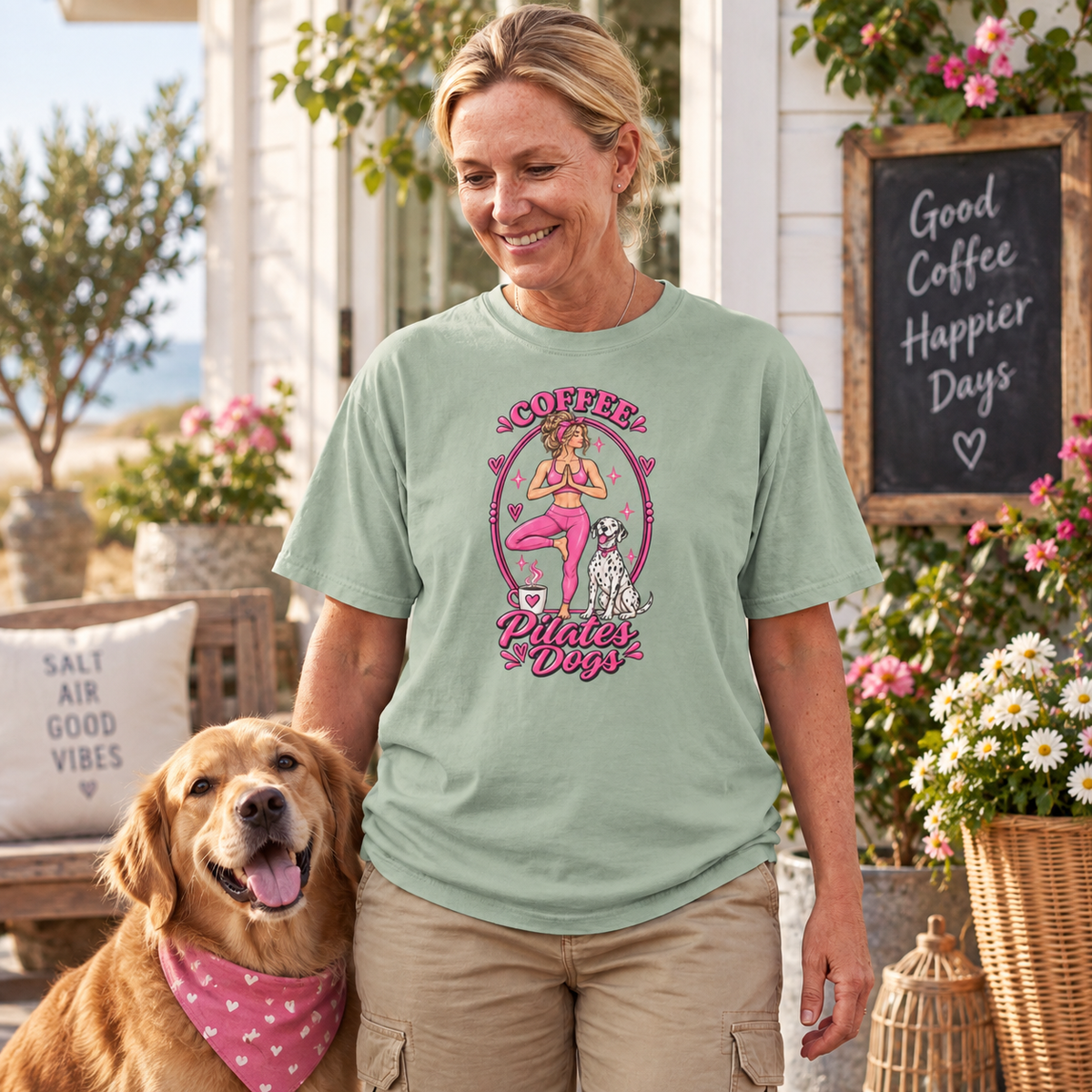 Coffee Pilates Dogs T-Shirt